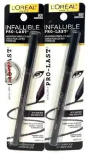 2 Pack L'Oreal Paris Infallible Pro Last Waterproof Pencil Eyeliner, Aubergine