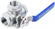 DN10 DN15 DN20 DN25 DN32 DN50 Stainless Steel 304 BSPT Male Thread 3/Three-Way Ball Valve T/L Type 1/4" 3/8" 1/2" 3/4" 1" 1-1/4" Ball Valve(DN50,T Type)