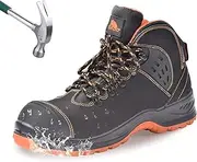 [KAM-LITE] Composite Toe Shoes for Men, Waterproof Slip Resistant Work Boots, Lightweight Wide Toe Box Safety Boots, Industrial & Construction Work Shoes
