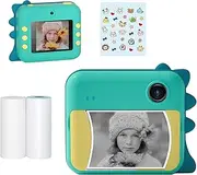 P1 Camera 32GB ren Instant Camera P Pr 2.4 inch IPS Screen Birthday s for Girls with Printing Paper Support WiFi Transmissin Applicable to Self-Adhesive P Paper Green