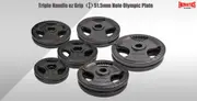 Total 136kg - 220cm Olympic Barbell Bar Weight Set - a Pair Free Spring Collars