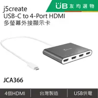 在飛比找蝦皮購物優惠-j5create USB-C to 4-Port HDMI 