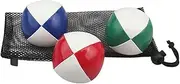 koolsoo 3 Pieces Juggler Balls Toss Ball PU Leather Portable Funny Juggle Balls with Mesh Bag for Park School Activity Entertainment
