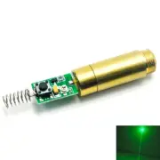 Brass 532nm 5-10mw Green Dot Laser Diode Module w Switch DC3.7-5V