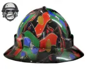 Custom Hydrographic Safety Hard Hat ABORIGINAL TSI AUSSIE PRO CHOICE WIDE BRIM
