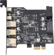 5Gbps 5-Port PCIe to USB 3.2 Gen 1 Card with 3 USB Type A, 2 USB Type C, PCI Express Expansion Card for Win Linux OS X PC, Built in Smart Power Distribution Technology