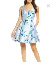 NWT Nordstrom Sequin Hearts Floral Mikado Fit & Flare Dress size 5