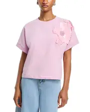 Essentiel Antwerp Sequin Applique Short Sleeve Sweatshirt