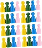 PHENOFICE 32pcs Wooden Chess Game Pieces Replacement Tokens Checker Pawns for Boys and Girls Chess Board Accessories