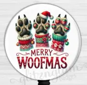 Merry Woofmas Christmas Badge Holder, Funny Paw Retractable Badge Reel - GG6674