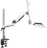Listed TV Mount White Clip Table Monitor Stand Arm Dual Arm with Tray for 15-27 Inch Single Screen Motion TV Bracket