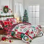 Christmas Patchwork Bed in a Bag 6 Pcs Twin Size, Colorful Festival Pattern P...