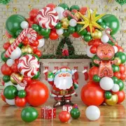 113X Christmas Balloon Garland Arch Santa Pancake Man Red Green Party Balloons