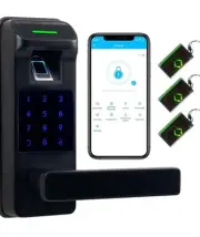 Fingerprint Door Lock, Heavy Duty Keyless Entry Fingerprint+Bluetooth (Black)