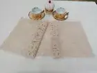 Spectacular Runner/Aisle Embroidery Dentelle Fully by Hand 39x105cm Ecru '