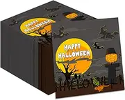 48 Pieces Happy Halloween Napkins Disposable Paper Napkins Pumpkin Bats Trick or Treat Decorations Dinner Napkin for Halloween Kitchen Bathroom Party Tableware 6.5 x 6.5 Inch