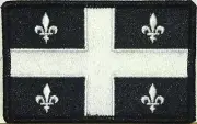 QUEBEC Flag Patch with Hook Adhesive fastener Military Tactical Black & White #4