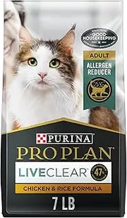 Purina Pro Plan with Probiotics, High Protein Dry Cat Food, LIVECLEAR Chicken & Rice Formula - 7 lb. Bag