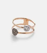 [Pomellato] Pomellato Sabbia 18kt gold double-ring with diamonds P 1/2 gold
