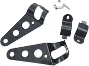 Mikinona 1 Pair Side Mount Headlight Bracket for Motorcycles Fork Tube Durable Construction Easy Installation for Motorbike Accessories Black