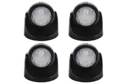 4Pcs Outdoor Safe Portable 360 Degree Battery Operated Motion Sensor Light For Walkways-Black