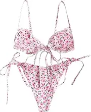 [Generic] Womens Swim Shirt and Short Set Beachwear Bandage Bikini Bandeau Set Push-Up Brazilian Swimsuit Swimwear Women Swimwears Tankinis Set Womens Swim Dresses with Shorts