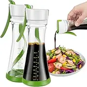 2Pcs Salad Dressing Shaker Bottle with Handle Leakproof Salad Dressing Mixer with Scale Easy Pouring Salad Dressing Storage Container for Juice Storage Ketchup
