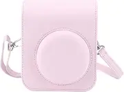 Instant Mini 12 Camera Protective Case for Fujifilm Mini 12 Camera, PU Leather Bag Cover with Adjustable and Removable Shoulder Strap (Light Cherry)