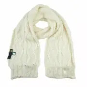 Just Cavalli Unisex Wool Alpaca Ivory Knitted Scarf