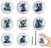[Lasyman] 1.5" 8 PCS Ceramic Unique Cute Fun Dinosaur Pterodactyl Safari Animal Theme Nursery Kids Room Cabinet Bedroom Dresser Drawer Knobs Pulls