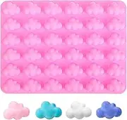Ciieeo Silicone Chocolate Molds 36 Cavity Cloud Shape Candy Mold 3D Fondant Cake Baking Tray for DIY Ice Cube Jelly Fondant Soap Pink