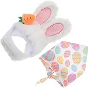 ERINGOGO 2pcs Clothes Set Has Bunny Ear Accessories Door Goose Cute Dog Bandana Party Accessories Spring Party Supplies Dress up Goose Bunny Goose Costume Plush