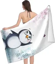 [YTORA] I Love Penguins Oversize Beach Towel,Quick Fast Dry Sand Free,Soft Plush Swim Bath Towels for Adults Mens Women Gift