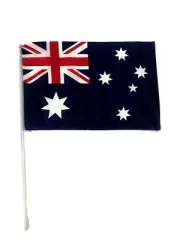 9pk Australian Flag Hand Waver Aussie Flag w Sticks Australian Day Party Bulk
