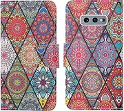Verpotex Compatible with Samsung Galaxy S10E Case, Mobile Phone Case Samsung S10E Case Premium Leather Folding Flip Case Magnetic Card Slot Flip Case Protective Case Samsung S10E (Totem 1)