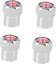 AKOOSY 4pcs UK Flag Car Tire Valve Caps Tire Caps for Cars Suvs and Trucks Lightweight Design Easy Installation Stylish Vehicle Accessories