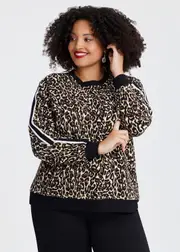 [Virtuelle] Taking Shape Cotton Animal Print Sweatshirt Size 28 in Animal Print - Plus Size Women's Clothing Animal Print