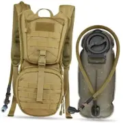 Tactical Molle Hydration Pack Backpack with 3L TPU Water Bladder, Military Tan