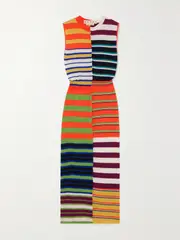 [Marni] Marni - Patchwork Striped Wool Midi Dress - Multi - IT44 IT 44 Multi
