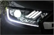 Car Front Lights Compatible For Ford Ranger 2016-2019 Thunder Everest Headlights Fog Light Day Run Light DRL H7 Head Lamp Bi Xenon Bulb(HID IN LOW BEAM)