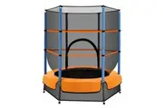 Everfit 4.5FT Trampoline for Kids w/ Enclosure Safety Net Rebounder Gift Orange