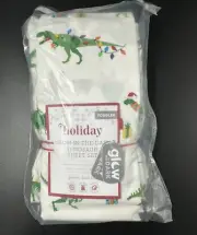 Pottery Barn Kids Toddler Holiday Glow in the Dark Dinosaur Sheet Set New