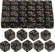 Gadpiparty Accessories 24 Pieces Dice Counter Token Dice Acrylic D6 Cube Loyalty Dice Compatible with CCG Card Game for Children Learning Toy Black Gaming Accessories