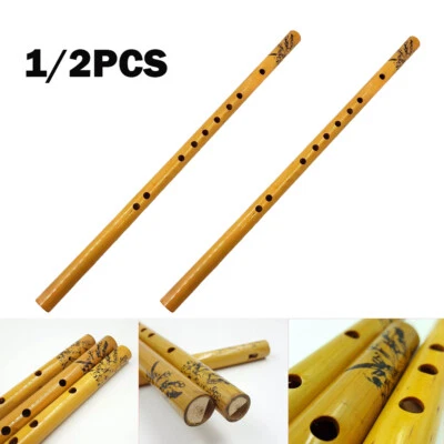 1/2Pcs Vertical Flute Gift 44cm Long 9 Holes Professional Bamboo Flute NEW