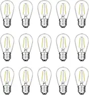 2W LED S14 Replacement Light Bulbs E27 Base Shatterproof Retro Edison Bulbs for Waterproof Outdoor Commercial String Lights (15pcs)