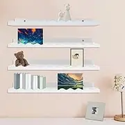 4Pcs Floating Nursery Book Shelves,Wall Mounted Nursery Bookshelves,Nursery Bookshelves for Kids Room,Wall Mounted Floating Shelves for Kids Books Toys Photo Frames Wall Decor and Storage