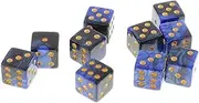 Dickly Pack of 10 Vibrant Six-Sided Dice for Interactive Table Games, Blue Black, as described