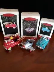 Hallmark Keepsake Christmas Ornament Lot Kiddie Car Classics Murray Airplane Car