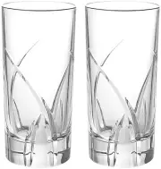 RCR CRYSTAL DA VINCI GROSSETO HIGHBALL TUMBLERS 36cl (PAIR) BRAND NEW