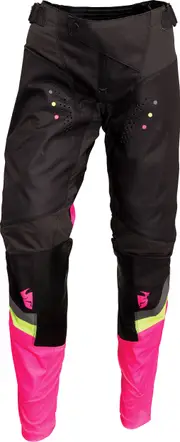 Thor Pulse Rev, textile pants women , color: Black/Neon-Pink/Grey/Neon-Yellow , size: 5/6